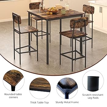 Amazon.com - TJYGO Kitchen Table and Chairs of 4, Dining